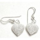 Diamond Cut Heart - Silver earrings